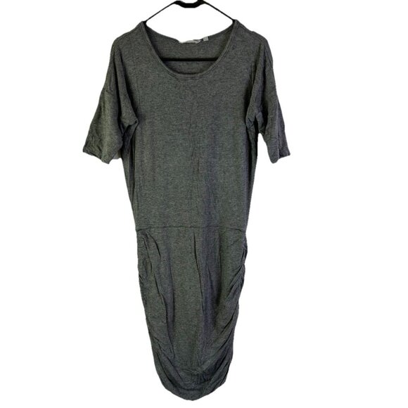 Athleta Solstice Ruched Tulip Shirt Dress Gray - Picture 1 of 7